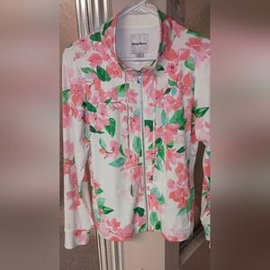 Tommy Bahama Women's Small Petite Floral Knit Jacket